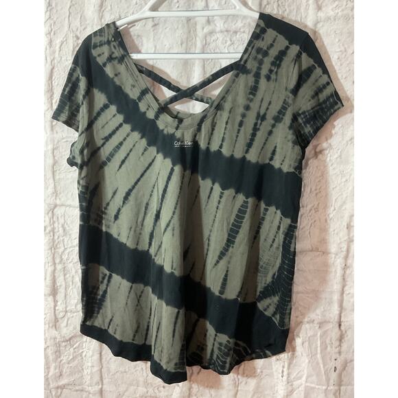 Calvin Klein Women’s T-shirt Short Sleeve Stretch Performance XL Tie Dye - Picture 2 of 5
